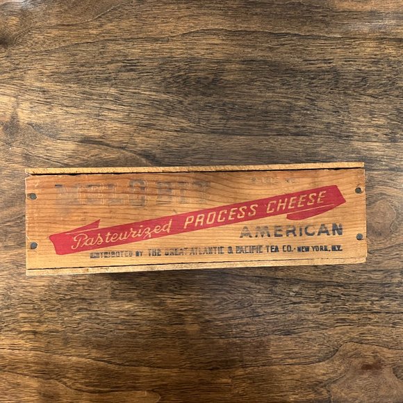 Vintage Retro Mel-O-Bit Wooden 2lb Net Cheese Box - Picture 5 of 7